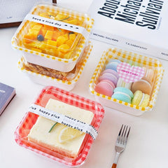 10pcs Disposable Dessert Cups Square Mini Baking Cups With Lids