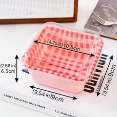 10pcs Disposable Dessert Cups Square Mini Baking Cups With Lids