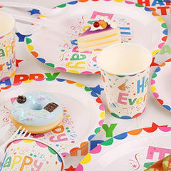 Happy Birthday Paper Dinnerware Set - 10pcs Disposable Party Decoration