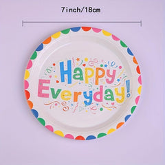 Happy Birthday Paper Dinnerware Set - 10pcs Disposable Party Decoration