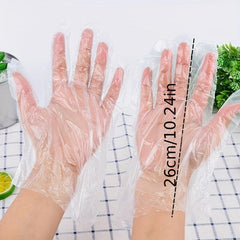 50pcs Plastic Disposable Gloves For Cooking Kitchen BBQ Cleaning Crafts
