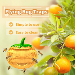 2pcs Dead Pumpkin Fruit Fly Trap Indoor Outdoor Catcher Flies Bees Wasps