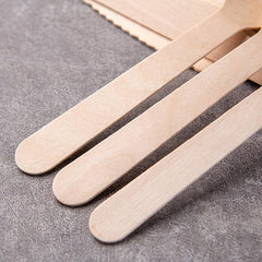 100pcs Disposable Wooden Cutlery Set - Perfect for Graduations