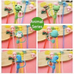 3pcs Animal Fruit Shaped Straw Tips Covers for Parties