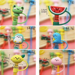 3pcs Animal Fruit Shaped Straw Tips Covers for Parties
