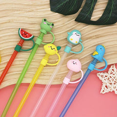 3pcs Animal Fruit Shaped Straw Tips Covers for Parties