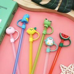 3pcs Animal Fruit Shaped Straw Tips Covers for Parties