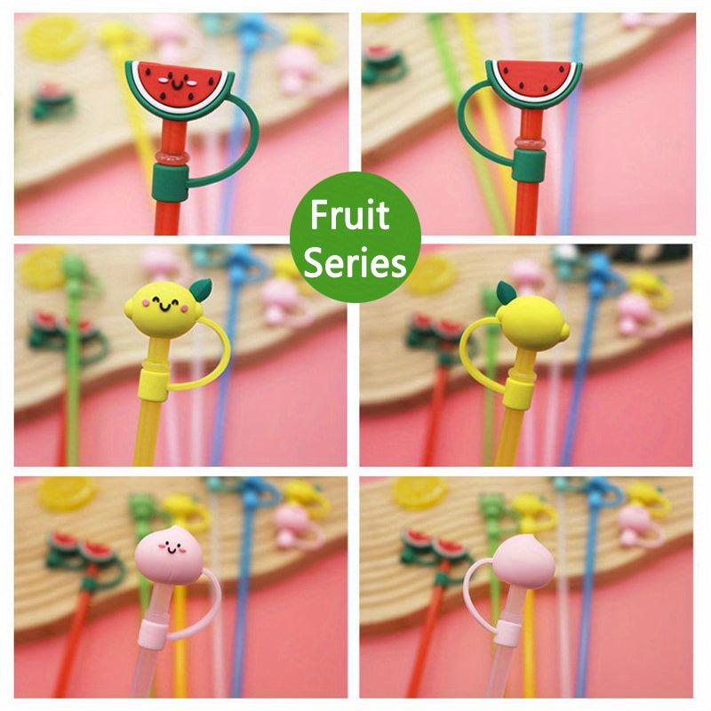 3pcs Animal Fruit Shaped Straw Tips Covers for Parties