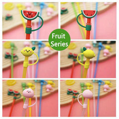 3pcs Animal Fruit Shaped Straw Tips Covers for Parties