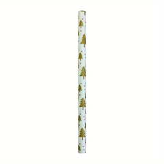 25pcs Christmas Paper Straws Stripe Snowflake Disposable Drinking Straw