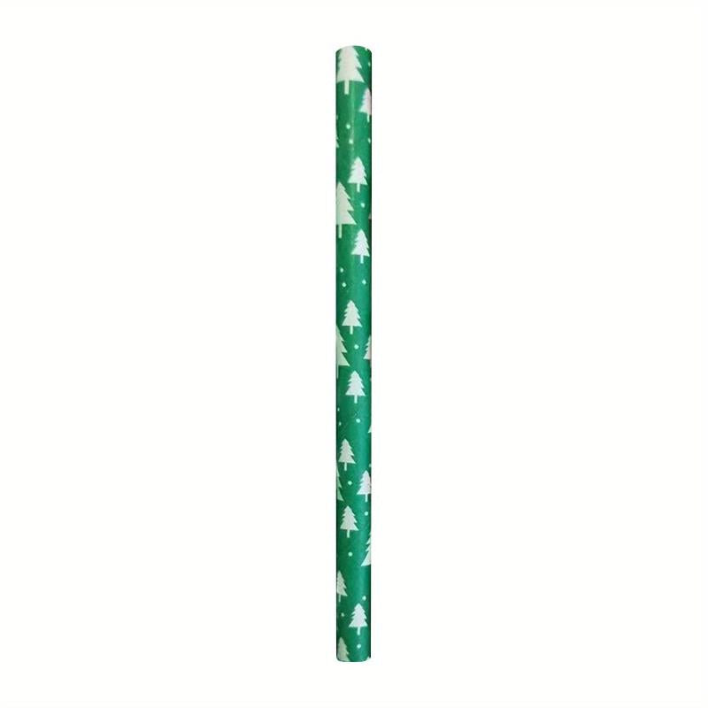 25pcs Christmas Paper Straws Stripe Snowflake Disposable Drinking Straw