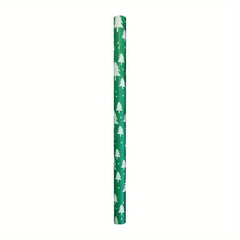 25pcs Christmas Paper Straws Stripe Snowflake Disposable Drinking Straw