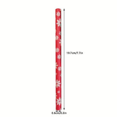 25pcs Christmas Paper Straws Stripe Snowflake Disposable Drinking Straw