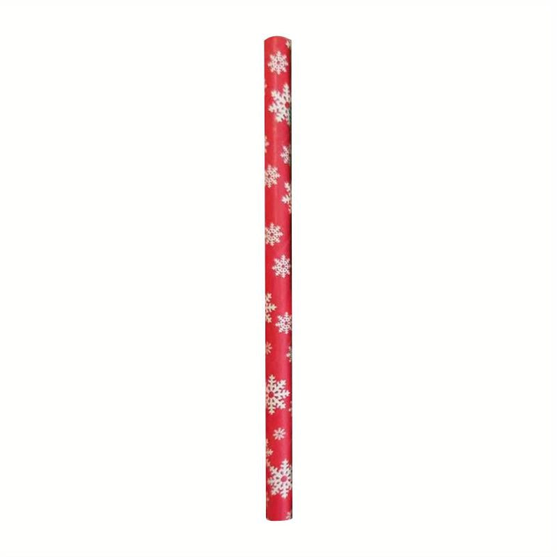 25pcs Christmas Paper Straws Stripe Snowflake Disposable Drinking Straw
