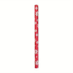 25pcs Christmas Paper Straws Stripe Snowflake Disposable Drinking Straw