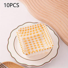 10pcs Disposable Dessert Cups Bakery Take Out Containers Square Mini Baking Cups