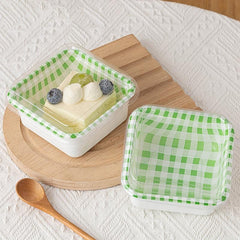 10pcs Disposable Dessert Cups Bakery Take Out Containers Square Mini Baking Cups