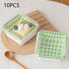 10pcs Disposable Dessert Cups Bakery Take Out Containers Square Mini Baking Cups