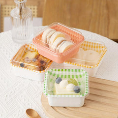 10pcs Disposable Dessert Cups Bakery Take Out Containers Square Mini Baking Cups
