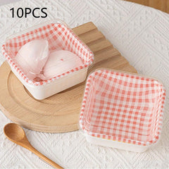 10pcs Disposable Dessert Cups Bakery Take Out Containers Square Mini Baking Cups