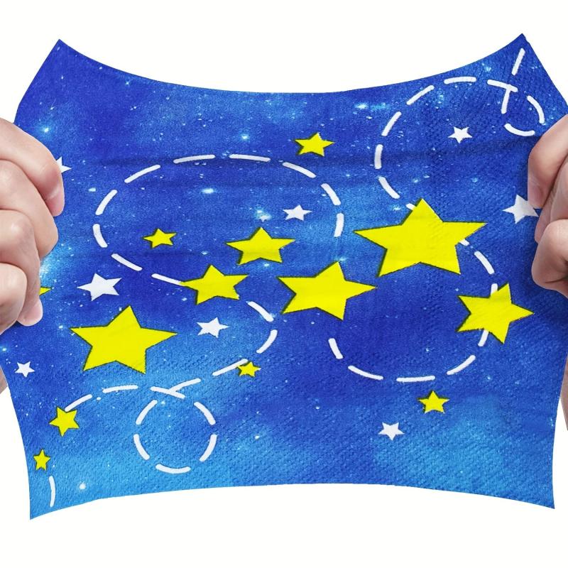 20Pcs Stylish Night Star Disposable Party Napkins Soft Absorbent Hand Towels