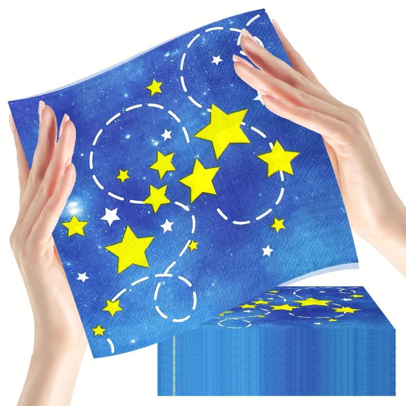 20Pcs Stylish Night Star Disposable Party Napkins Soft Absorbent Hand Towels