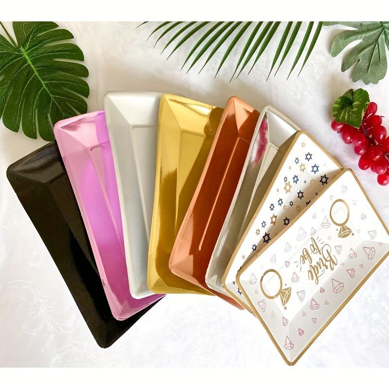 8pcs Disposable Paper Dinner Plate Rectangular Dinner Plate