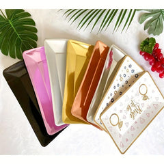 8pcs Disposable Paper Dinner Plate Rectangular Dinner Plate
