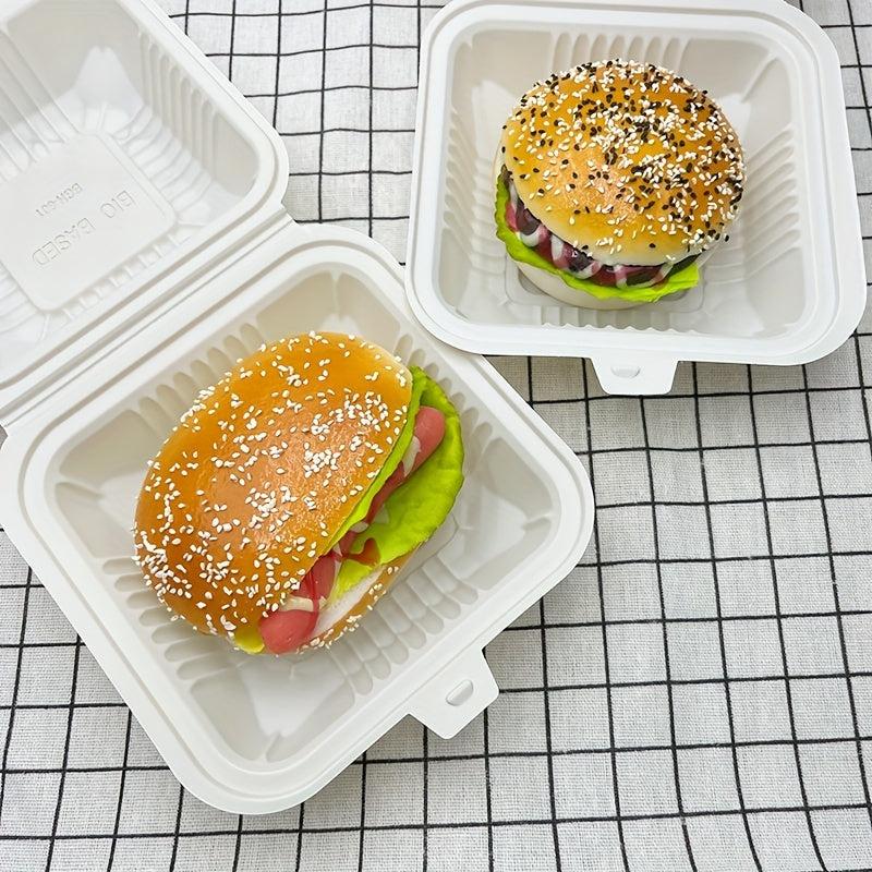 10pcs Biodegradable Hamburger Box Pastry Packaging Box