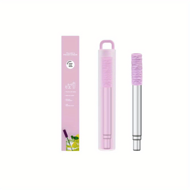 304 SS Telescopic Straw w/ Case Eco-friendly Foldable St