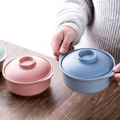 1pc Noodle Bowl With Cover Soup Hot Rice Bowl Container Non Slip Reusable