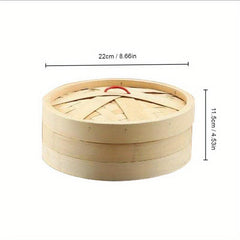 1pc Bamboo Steamer Basket Food Steamer Pot Natural Veggie Steamer