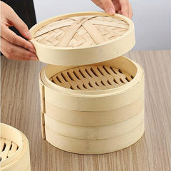 1pc Bamboo Steamer Basket Food Steamer Pot Natural Veggie Steamer