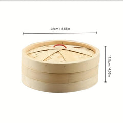 1pc Bamboo Steamer Basket Food Steamer Pot Natural Veggie Steamer