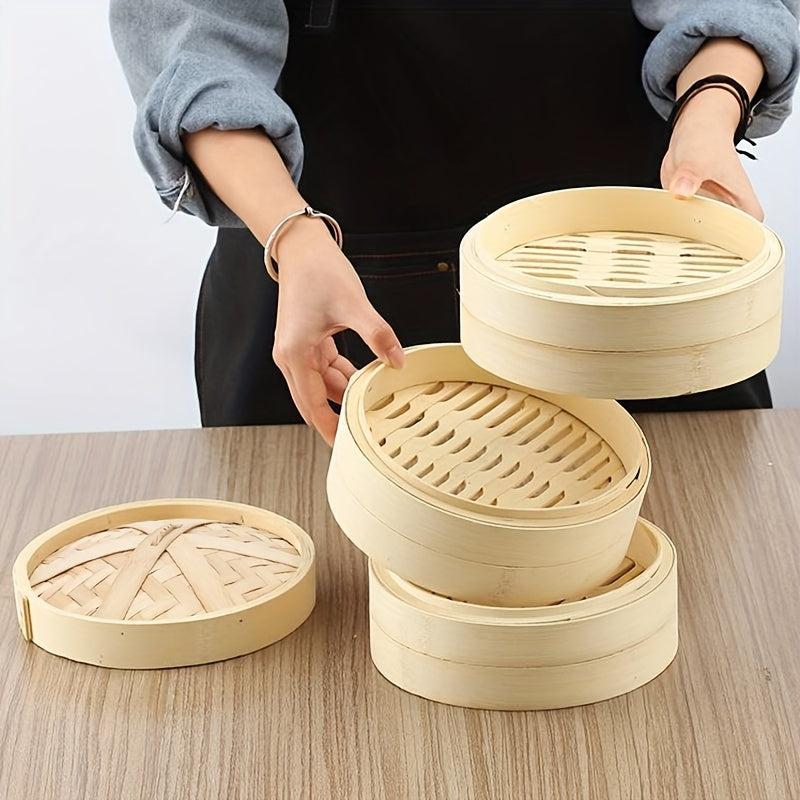 1pc Bamboo Steamer Basket Food Steamer Pot Natural Veggie Steamer