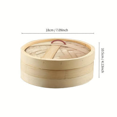 1pc Bamboo Steamer Basket Food Steamer Pot Natural Veggie Steamer
