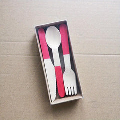 8pcs Disposable Cutlery Set Birch Wooden Fork Spoon Boxed Western Food
