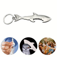 Shark Shape Bottle Opener Stainless Steel Keychain
