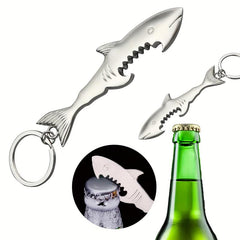 Shark Shape Bottle Opener Stainless Steel Keychain