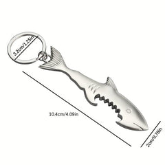 Shark Shape Bottle Opener Stainless Steel Keychain