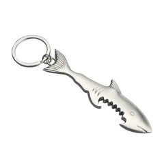 Shark Shape Bottle Opener Stainless Steel Keychain