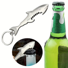 Shark Shape Bottle Opener Stainless Steel Keychain
