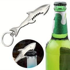 Shark Shape Bottle Opener Stainless Steel Keychain