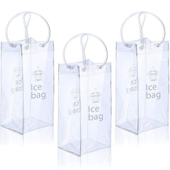 3pcs Ice Wine Bag Portable Collapsible Clear Wine Pouch Cooler With Handle