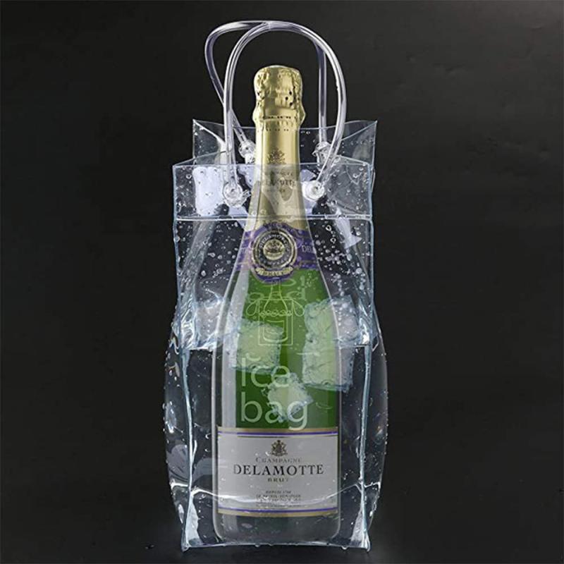 3pcs Ice Wine Bag Portable Collapsible Clear Wine Pouch Cooler With Handle