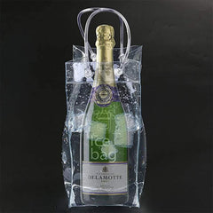 3pcs Ice Wine Bag Portable Collapsible Clear Wine Pouch Cooler With Handle