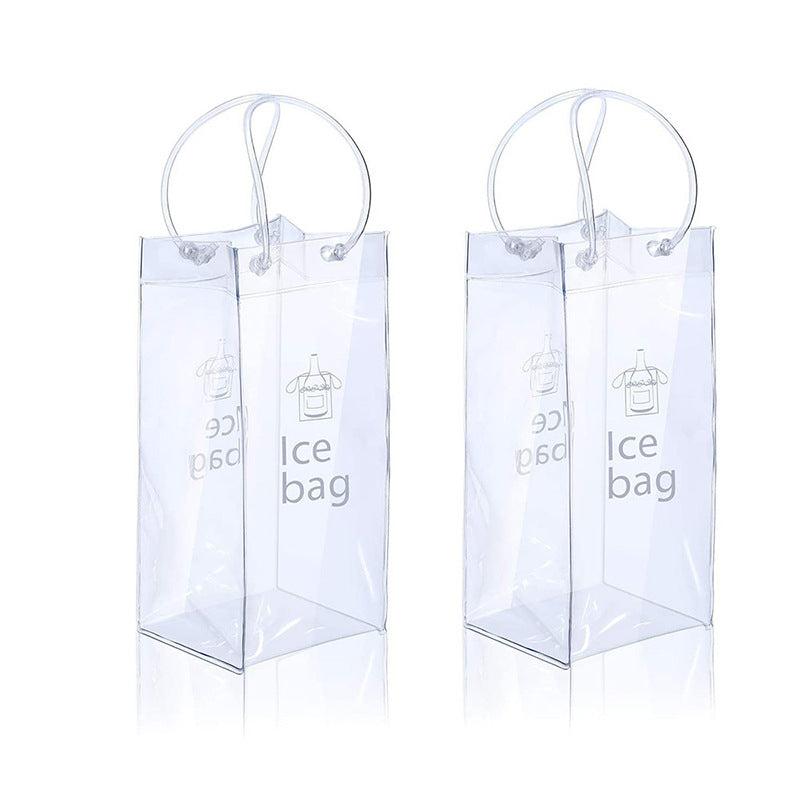 3pcs Ice Wine Bag Portable Collapsible Clear Wine Pouch Cooler With Handle