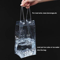 3pcs Ice Wine Bag Portable Collapsible Clear Wine Pouch Cooler With Handle