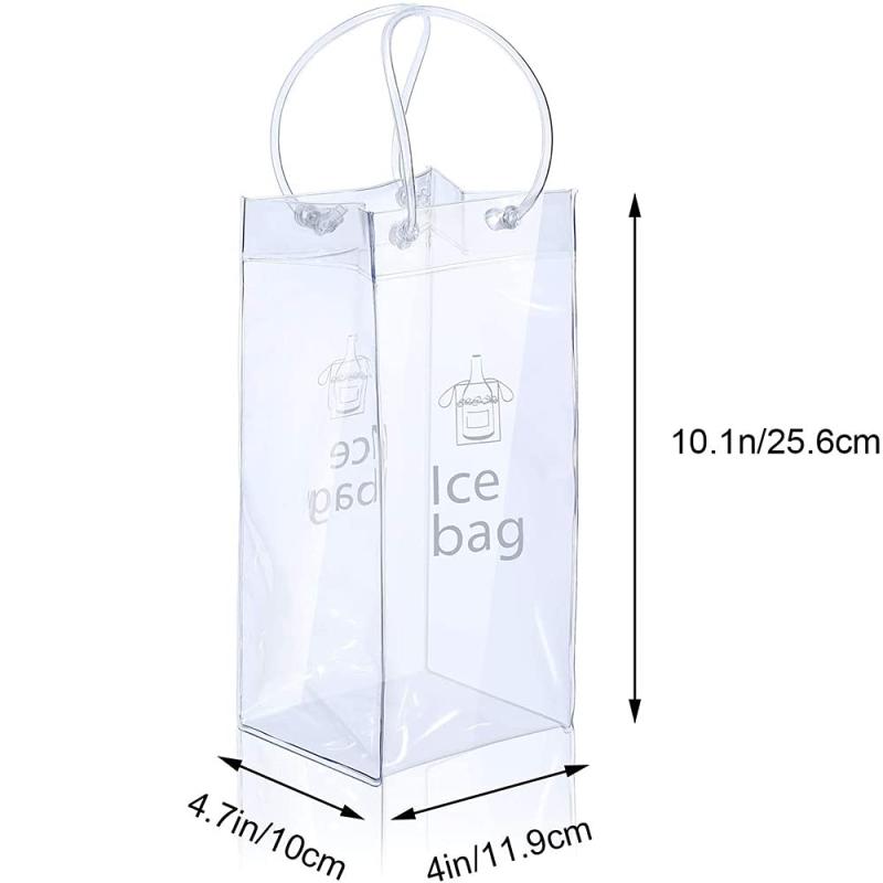 3pcs Ice Wine Bag Portable Collapsible Clear Wine Pouch Cooler With Handle