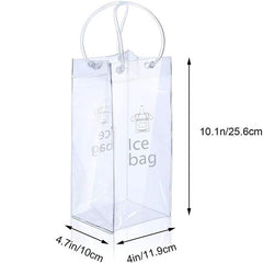 3pcs Ice Wine Bag Portable Collapsible Clear Wine Pouch Cooler With Handle